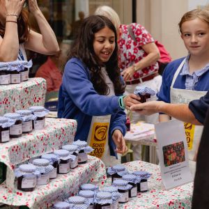 School Food Matters photo of school children selling homemade chutney